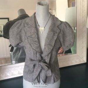 Short sleeve sweater jacket